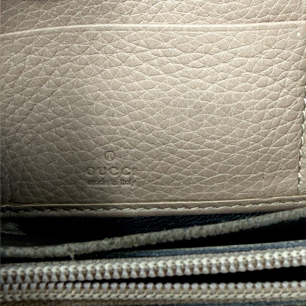 Gucci Leather Bamboo Tassel Bow Zip Brown Taupe Beige Continental Wallet - Picture 6 of 7